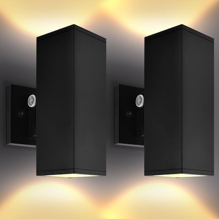 Luxrite Dusk to Dawn LED Outdoor Wall Light 12in up or Up and Down 3CCT 3000K-5000K 20/30/40W IP65 ETL, 2PK LR40347-2PK